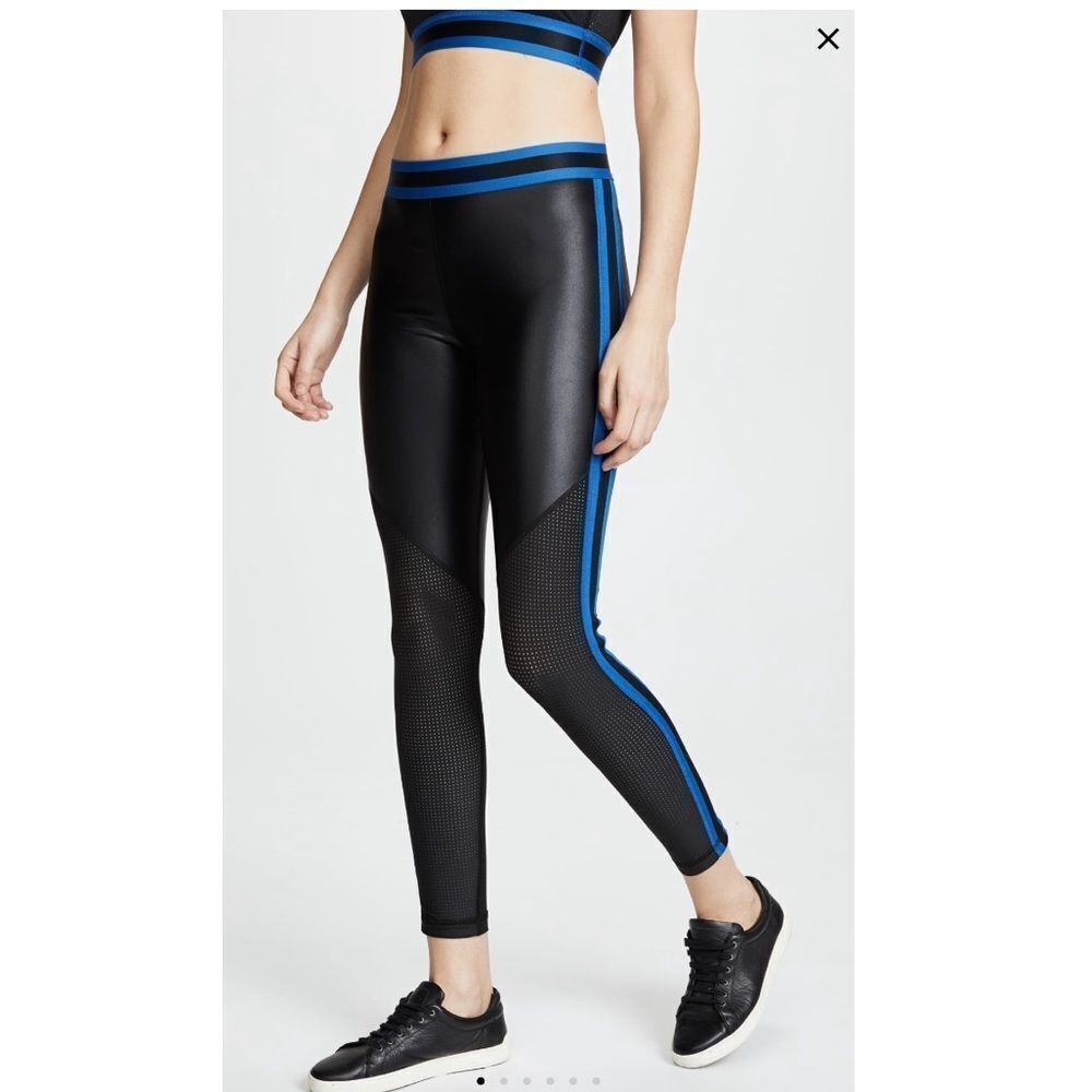 NWT ALALA Varsity Mesh Detailed Shiny Leggings